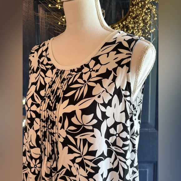 Lands' End Black and White Sheath Midi Sleeveless Dress size MP (10/12) - Picture 2 of 10